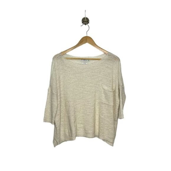 Zara Sweaters - Zara Knit Women’s Size Small Italian Yarn Sweater Beige Oversized Short Sleeve
